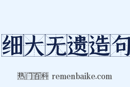 细大无遗造句是什么意思的图片